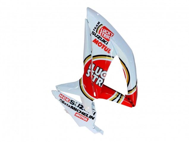 2008-2010 Suzuki GSXR 600 / GSXR 750 Motorcycle Fairings - White Red Motul Lucky Strike Canada for Sale