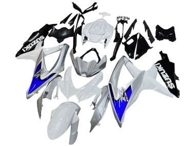 2008-2010 Suzuki GSXR 600 / GSXR 750 Motorcycle Fairings - White Silver Blue Black Canada for Sale