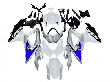 2008-2010 Suzuki GSXR 600 / GSXR 750 Motorcycle Fairings - White Silver Blue Black Canada for Sale