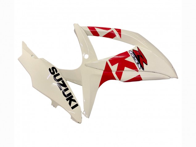2008-2010 Suzuki GSXR 600 / GSXR 750 Motorcycle Fairings - Cream White Red Black Canada for Sale