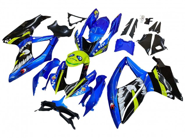 2008-2010 Suzuki GSXR 600 / GSXR 750 Motorcycle Fairings - Blue Fluorescent Green Shark Canada for Sale