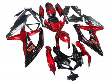 2008-2010 Suzuki GSXR 600 / GSXR 750 Motorcycle Fairings - Red Glossy Black Canada for Sale