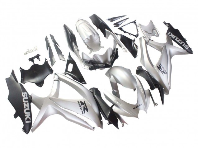 2008-2010 Suzuki GSXR 600 / GSXR 750 Motorcycle Fairings - Silver Matte Black Canada for Sale