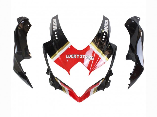2008-2010 Suzuki GSXR 600 / GSXR 750 Motorcycle Fairings - Glossy Black Red White Motul Lucky Strike Canada for Sale