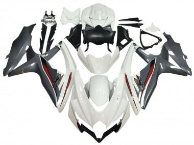 2008-2010 Suzuki GSXR 600 / GSXR 750 Motorcycle Fairings - White Grey Red Canada for Sale