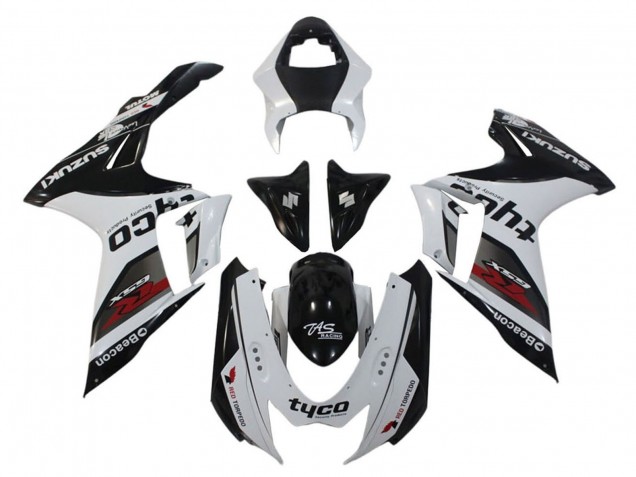 2011-2024 Suzuki GSXR 600 / GSXR 750 Motorcycle Fairings - White Black Tyco Beacon Canada for Sale