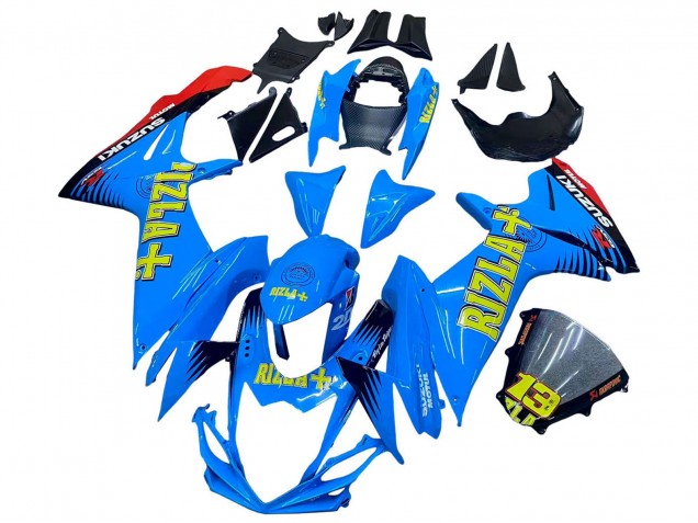 2011-2024 Suzuki GSXR 600 / GSXR 750 Motorcycle Fairings - Blue Gold Red Black Rizla Canada for Sale