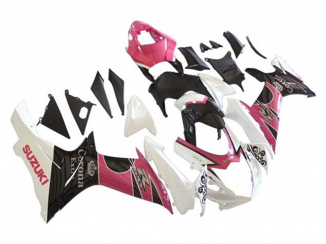 2011-2024 Suzuki GSXR 600 / GSXR 750 Motorcycle Fairings - White Pink Black Corona Canada for Sale