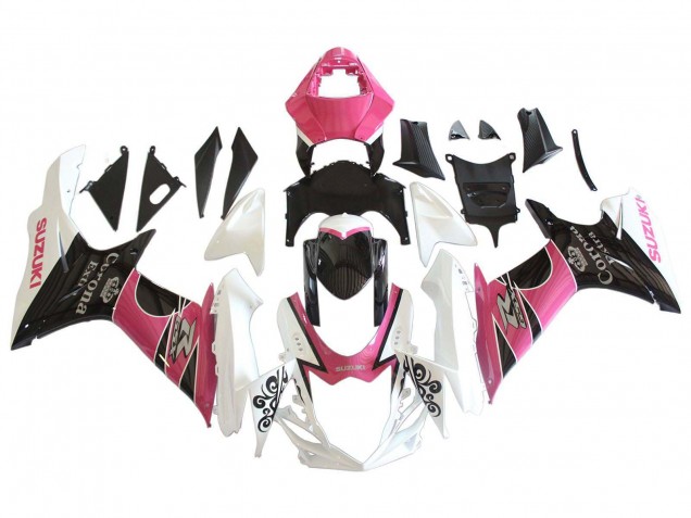 2011-2024 Suzuki GSXR 600 / GSXR 750 Motorcycle Fairings - White Pink Black Corona Canada for Sale