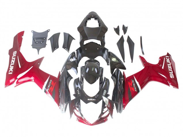 2011-2024 Suzuki GSXR 600 / GSXR 750 Bike Fairings - Red Glossy Black Canada for Sale