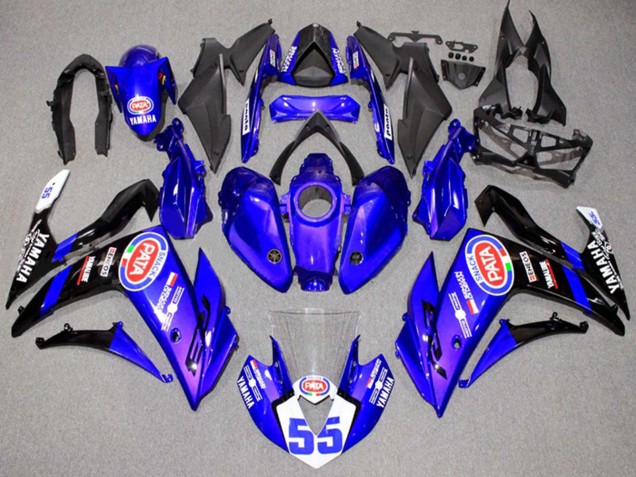 2015-2018 Yamaha YZF R3/R25 Motorcycle Fairings - Blue White Black ENEOS 55 Canada for Sale