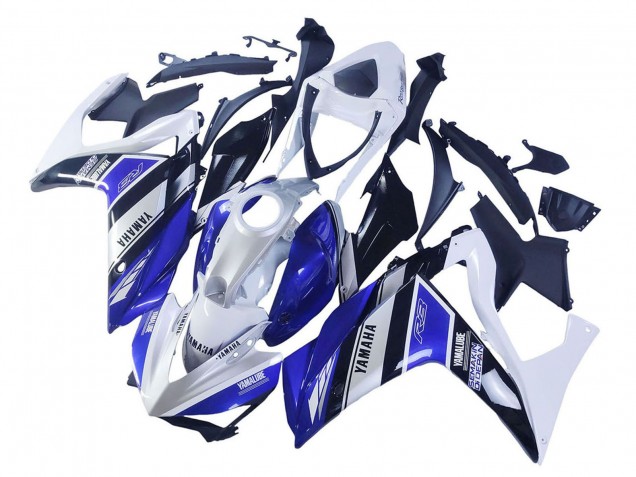 2015-2018 Yamaha YZF R3/R25 Motorcycle Fairings - White Blue Black Yamalube Canada for Sale