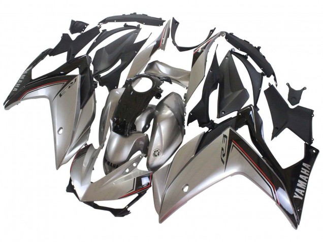 2015-2018 Yamaha YZF R3/R25 Motorcycle Fairings - Silver Black Canada for Sale