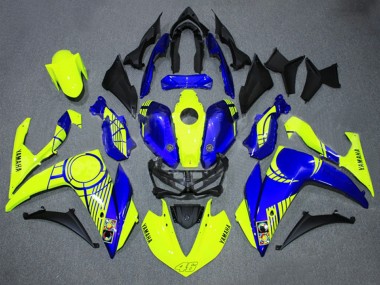 2015-2018 Yamaha YZF R3/R25 Motorcycle Fairings - Neon Yellow Blue Black 46 Canada for Sale