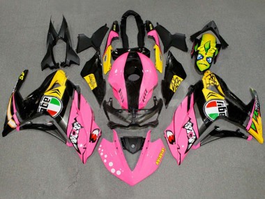 2015-2018 Yamaha YZF R3/R25 Motorcycle Fairings - Pink Yellow Black Shark 46 Canada for Sale