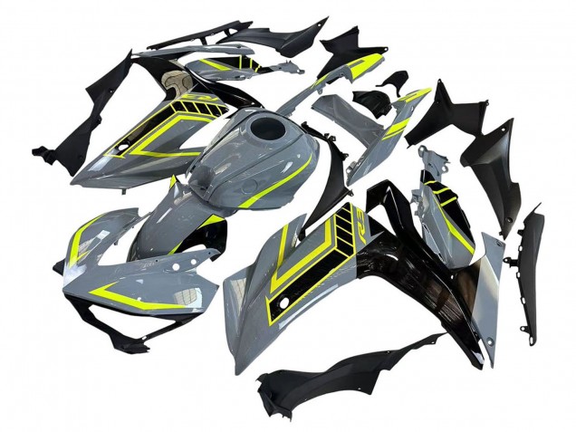 2015-2018 Yamaha YZF R3/R25 Motorcycle Fairings - Nardo Grey Neon Yellow Black Canada for Sale