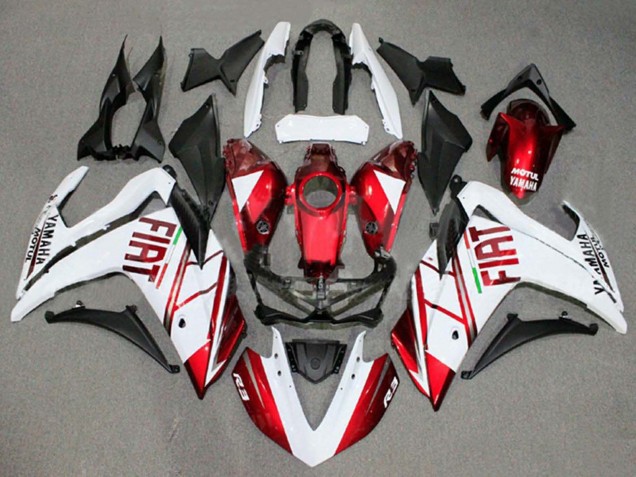 2015-2018 Yamaha YZF R3/R25 Motorcycle Fairings - White Red Fiat Motul Canada for Sale
