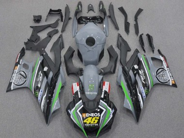 2015-2018 Yamaha YZF R3/R25 Motorcycle Fairings - Nardo Grey Green Black ENEOS Monster 46 Canada for Sale