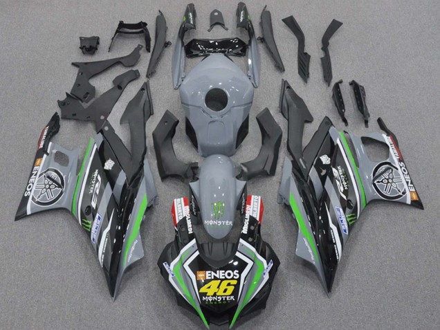 2015-2018 Yamaha YZF R3/R25 Motorcycle Fairings - Nardo Grey Green Black ENEOS Monster 46 Canada for Sale