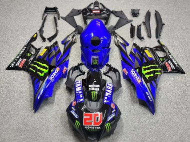 2019-2021 Yamaha YZF R3/R25 Motorcycle Fairings - Blue Glossy Black Green ENEOS Monster 20 Canada for Sale