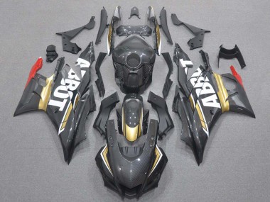 2019-2021 Yamaha YZF R3/R25 Motorcycle Fairings - Red Gold Black Carbon Fiber Style Canada for Sale