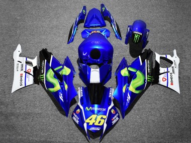 2019-2021 Yamaha YZF R3/R25 Motorcycle Fairings - Blue White Green Black Monster MoviStar ENEOS 46 Canada for Sale