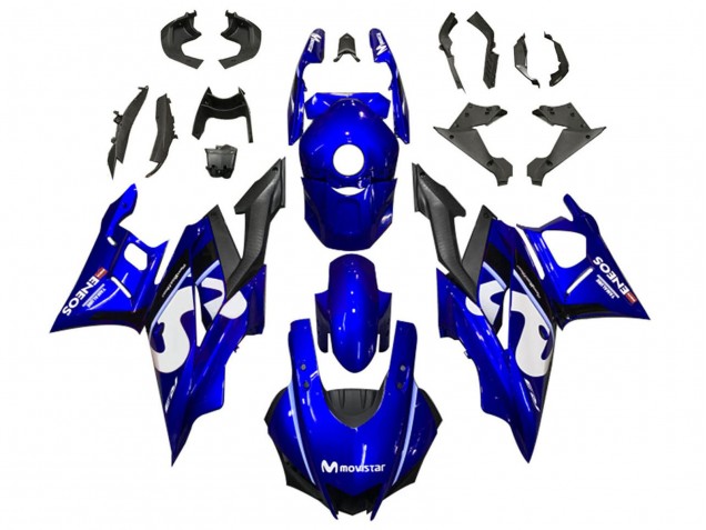 2019-2021 Yamaha YZF R3/R25 Motorcycle Fairings - Blue White Black MoviStar ENEOS Canada for Sale