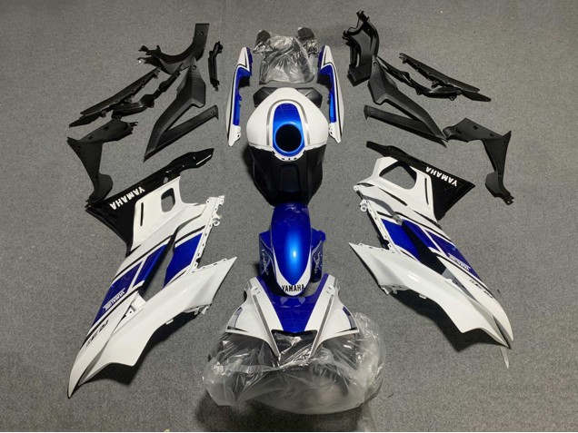 2019-2021 Yamaha YZF R3/R25 Motorcycle Fairings - White Blue Black Yamalube Canada for Sale