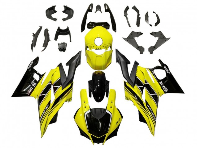 2019-2021 Yamaha YZF R3/R25 Motorcycle Fairings - Yellow Black Carbon Fiber Canada for Sale