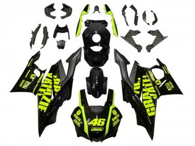 2019-2021 Yamaha YZF R3/R25 Motorcycle Fairings - Black Neon Yellow 46 Canada for Sale
