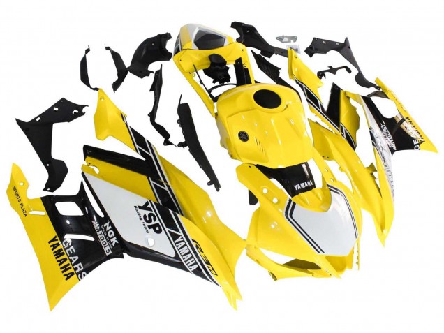 2019-2021 Yamaha YZF R3/R25 Motorcycle Fairings - Yellow White Black Stripe Canada for Sale