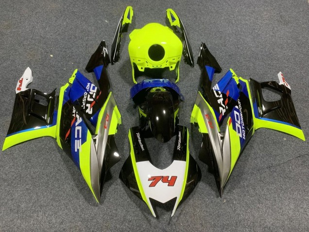 2022-2024 Yamaha YZF R3/R25 Motorcycle Fairings - Neon Green Blue Glossy Black 74 Canada for Sale