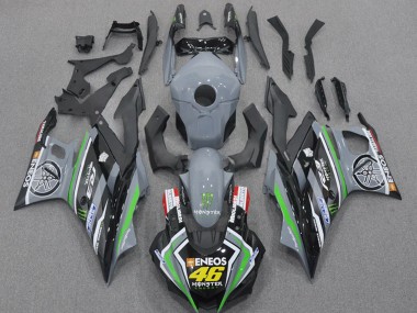 2022-2024 Yamaha YZF R3/R25 Motorcycle Fairings - Nardo Grey Green Black Monster ENEOS 46 Canada for Sale