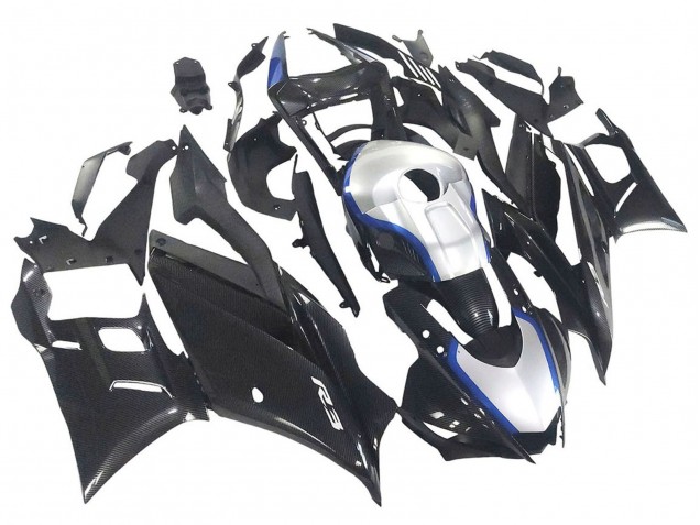 2022-2024 Yamaha YZF R3/R25 Motorcycle Fairings - Black Carbon Fiber Style Silver Blue Canada for Sale