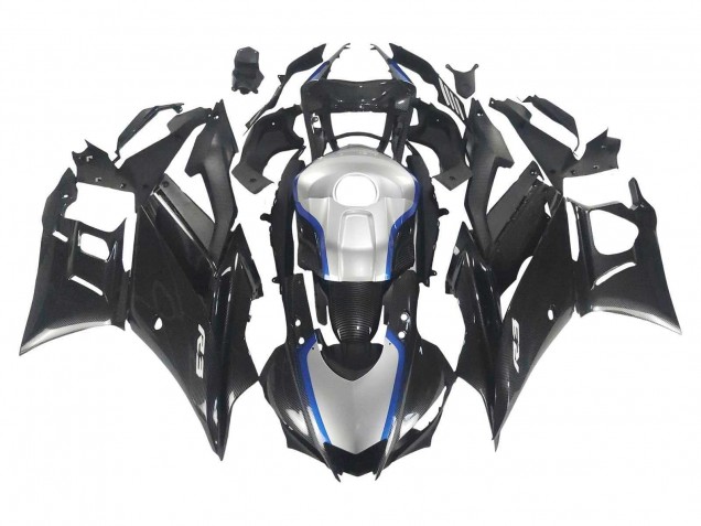 2022-2024 Yamaha YZF R3/R25 Motorcycle Fairings - Black Carbon Fiber Style Silver Blue Canada for Sale