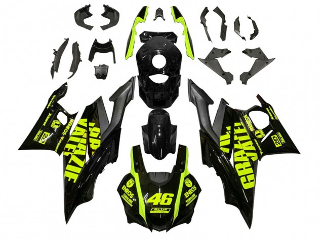 2022-2024 Yamaha YZF R3/R25 Motorcycle Fairings - Black Green ENEOS 46 Canada for Sale