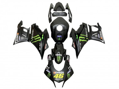 2022-2024 Yamaha YZF R3/R25 Motorcycle Fairings - Black Green Monster ENEOS 46 Canada for Sale
