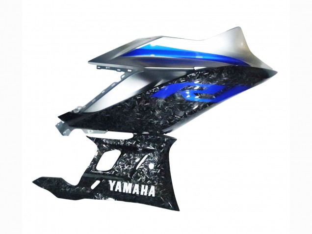 2022-2024 Yamaha YZF R3/R25 Motorcycle Fairings - Marble Black Silver Blue Forged Carbon Fiber Style Canada for Sale