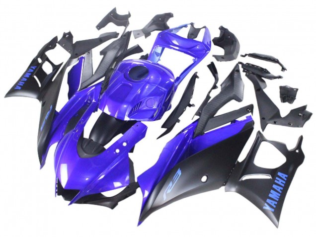 2022-2024 Yamaha YZF R3/R25 Motorcycle Fairing - Blue Matte Black Canada for Sale