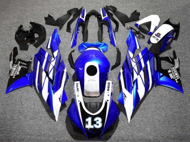 2022-2024 Yamaha YZF R3/R25 Motorcycle Fairings - Blue White Black Petronas Yamalube 13 Canada for Sale
