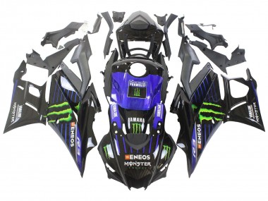 2022-2024 Yamaha YZF R3/R25 Motorcycle Fairings - Blue Green Black Monster Yamalube ENEOS Canada for Sale