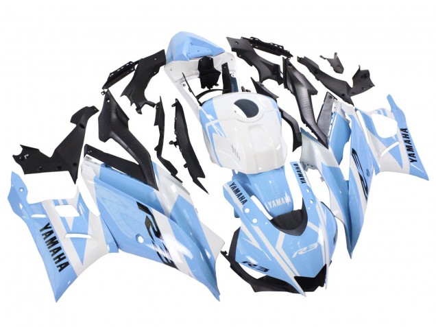 2022-2024 Yamaha YZF R3/R25 Motorcycle Fairings - White Light Blue Canada for Sale