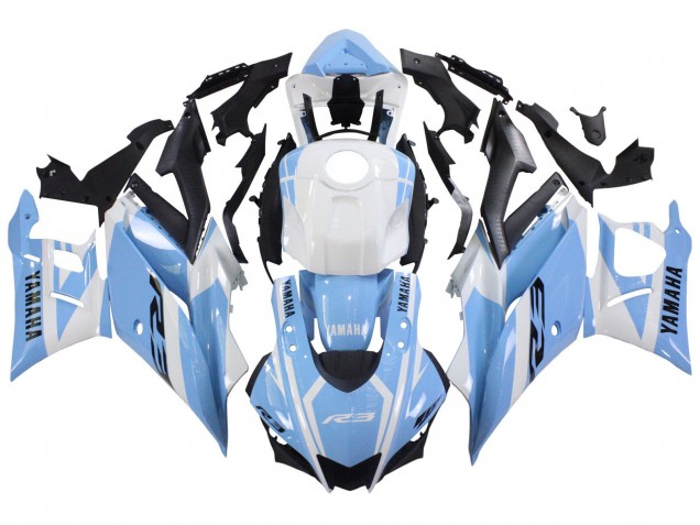 2022-2024 Yamaha YZF R3/R25 Motorcycle Fairings - White Light Blue Canada for Sale