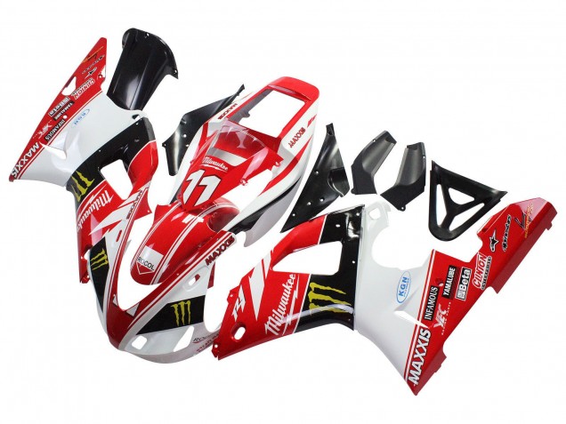 1998-1999 Yamaha YZF 1000 R1 Motorcycle Fairings - Red White Black Yellow Monster Milwaukee MAXXIS 11 Canada for Sale