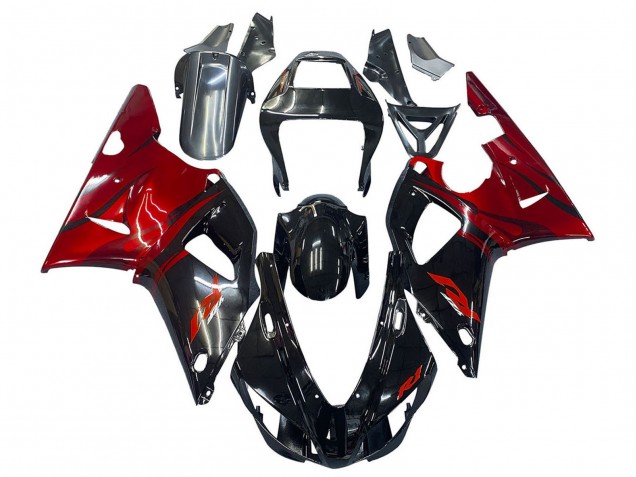 1998-1999 Yamaha YZF 1000 R1 Motorcycle Fairings - Glossy Black Red Canada for Sale