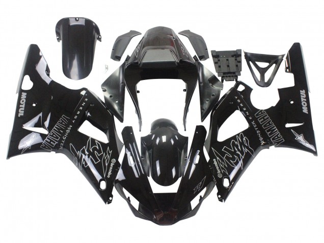 2000-2001 Yamaha YZF 1000 R1 Motorcycle Fairings - Glossy Black White Monster Motul Canada for Sale