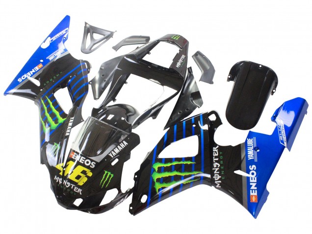2000-2001 Yamaha YZF 1000 R1 Motorcycle Fairings - Blue Black Green Monster Yamalube ENEOS 46 Canada for Sale