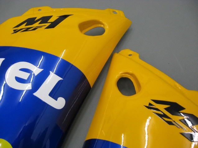 2000-2001 Yamaha YZF 1000 R1 Motorcycle Fairings - White Yellow Blue Motul Camel Canada for Sale