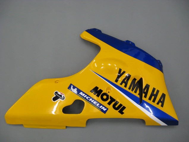 2000-2001 Yamaha YZF 1000 R1 Motorcycle Fairings - White Yellow Blue Motul Camel Canada for Sale