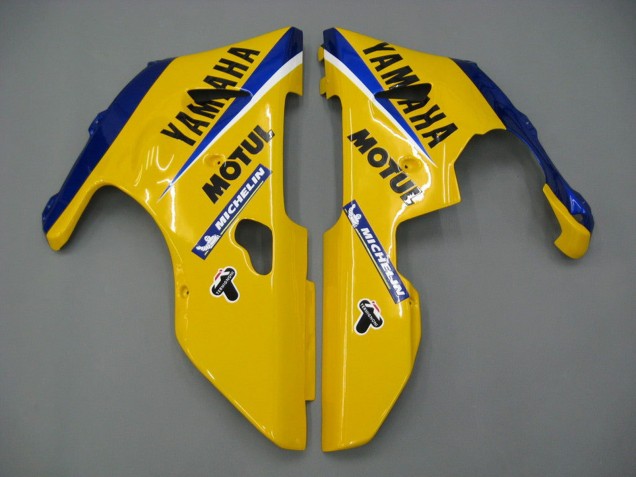 2000-2001 Yamaha YZF 1000 R1 Motorcycle Fairings - White Yellow Blue Motul Camel Canada for Sale